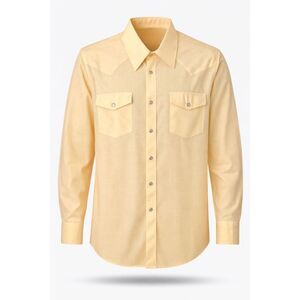 Vtg Stir-Ups Mens Western Pearl Snap Shirt XL Yellow Plaid Long Sleeve 17 17 1/2